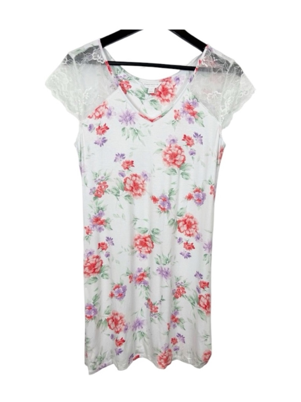Charter Club Lace-Trim Floral Nightgown Size Small Rayon
